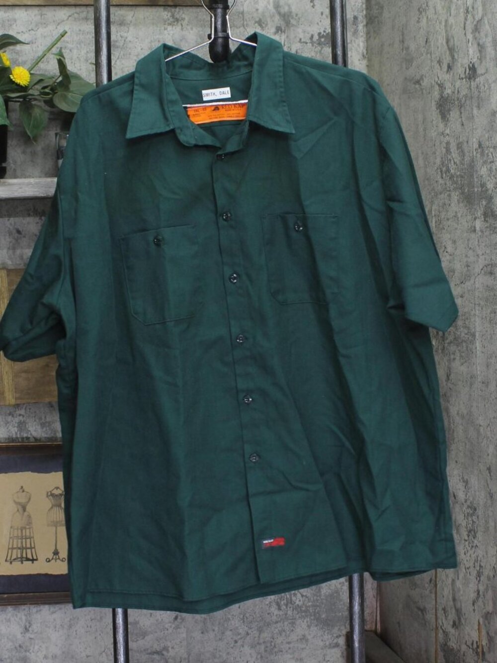 Red Kap Button-Up Short Sleeve Work Shirt with Pockets Green 3XL